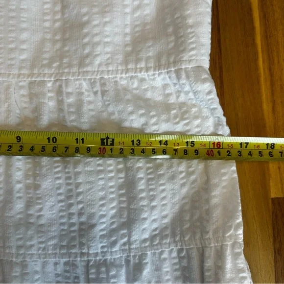 Old Navy Womens Cottagecore Tiered Seersucker All Day Midi‎ Dress Size S White - Picture 13 of 15